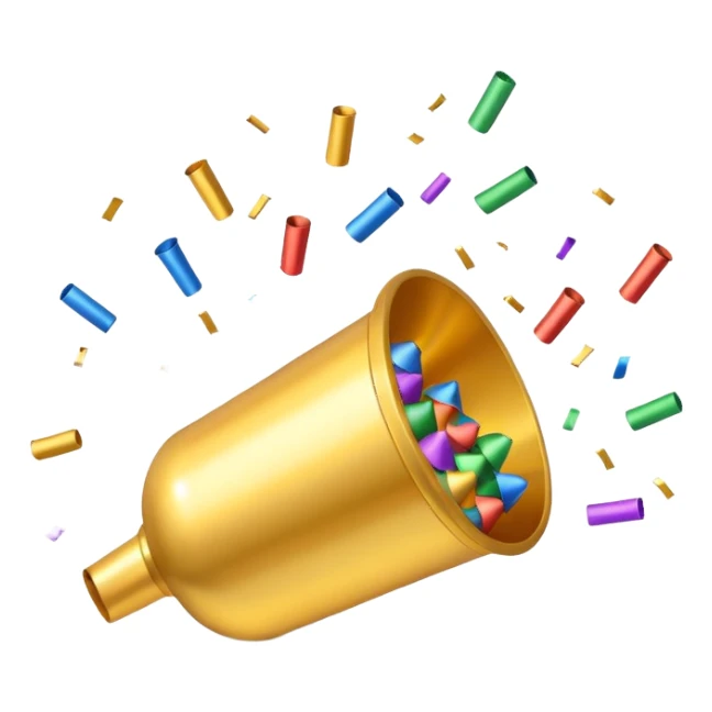 3D party popper icon sticker