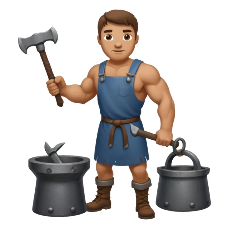 medieval blacksmith with an anvil sticker