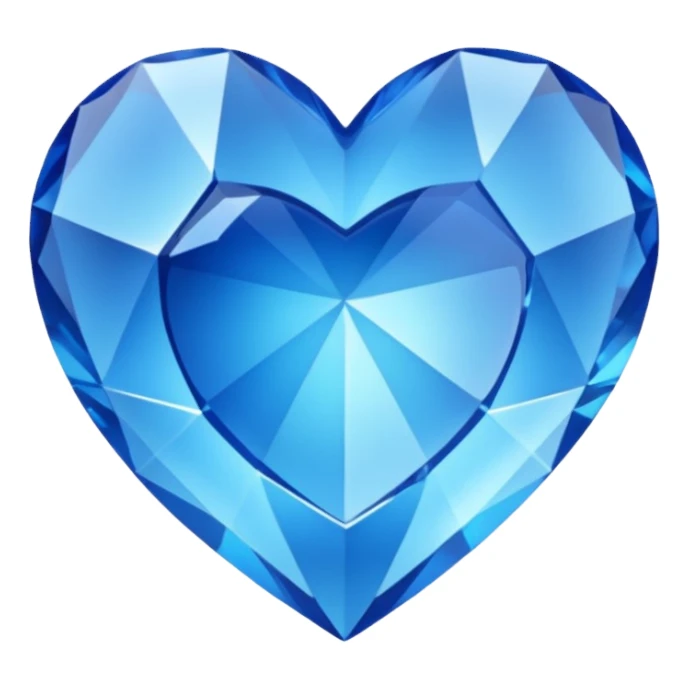 blue heart with a crystal effect sticker