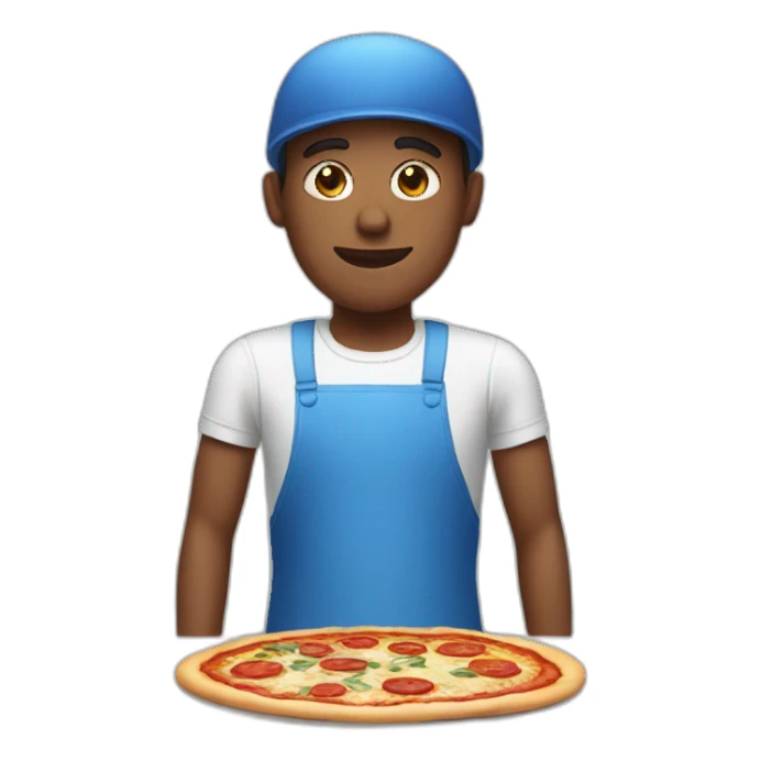 blue eyes man making pizza sticker