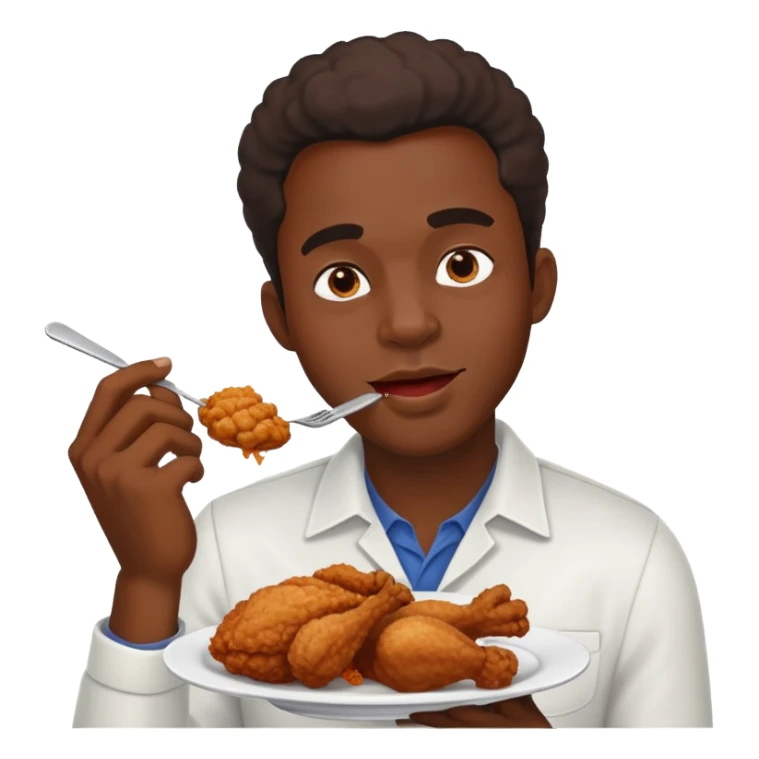 Black guy eating chicken sticker