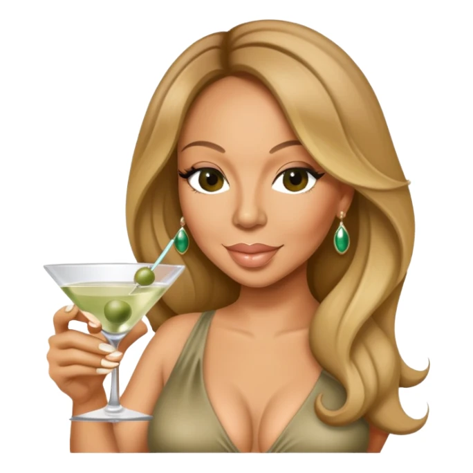 Mariah Carey drinking a dirty martini sticker