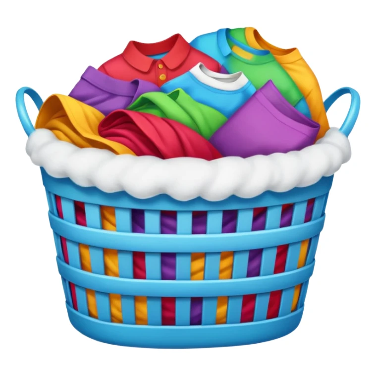 laundry basket with bright multicolored clothes inside sticker