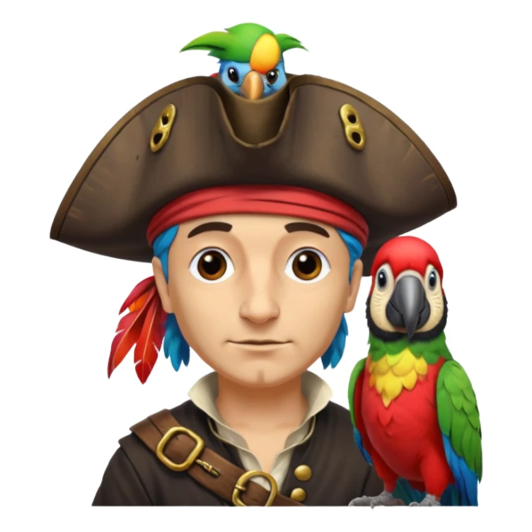 pirate and parrot sticker