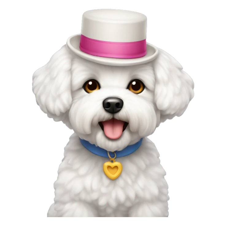 bichon maltés con gorro de cumpleaños sticker