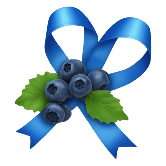 Blue Ribbon with Blueberrys on it sticker