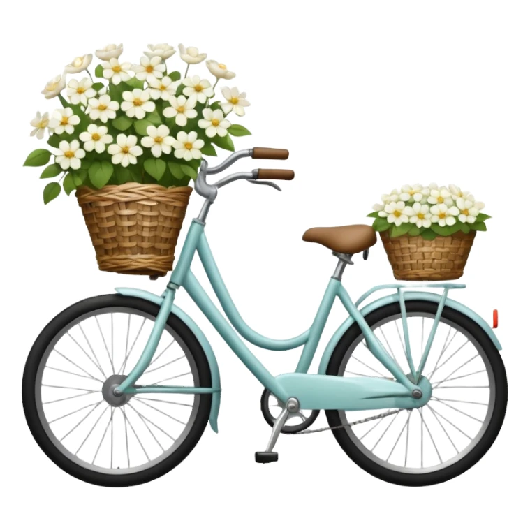 Bicycle with white flowers in front sticker