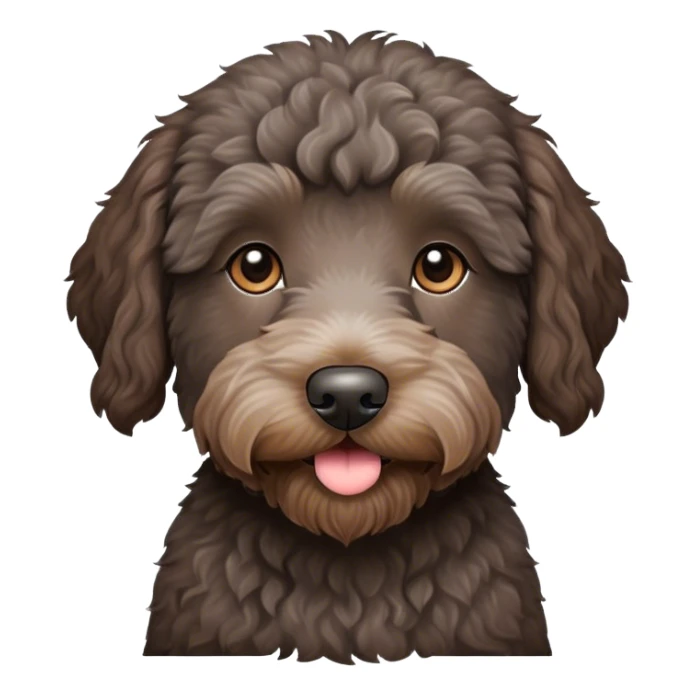 Dark brown gray labradoodle sticker