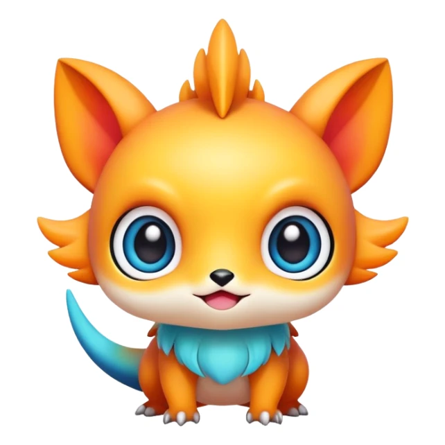 Cute kawaii chibi Fakémon-creature sticker