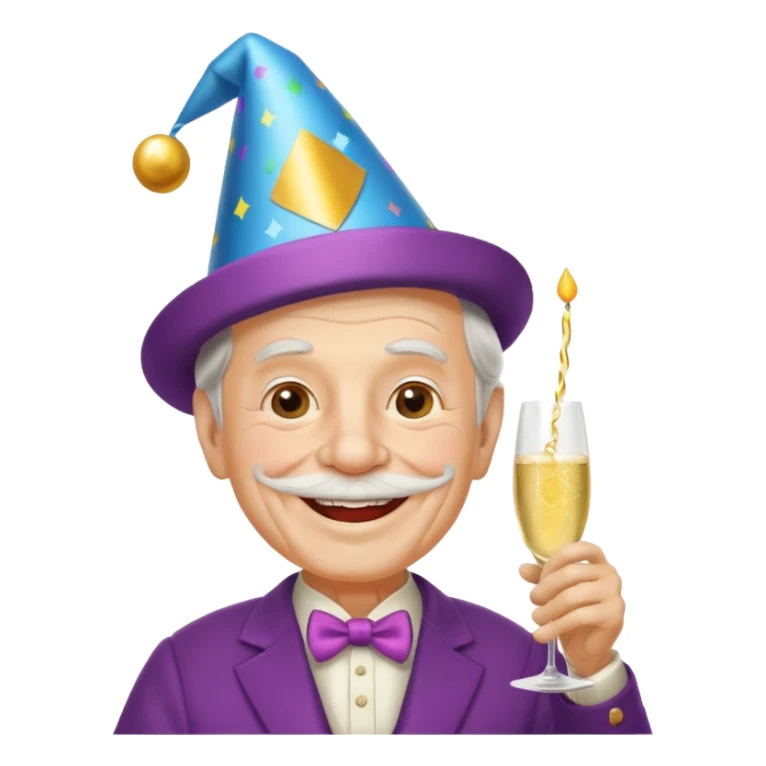 Old man partying sticker