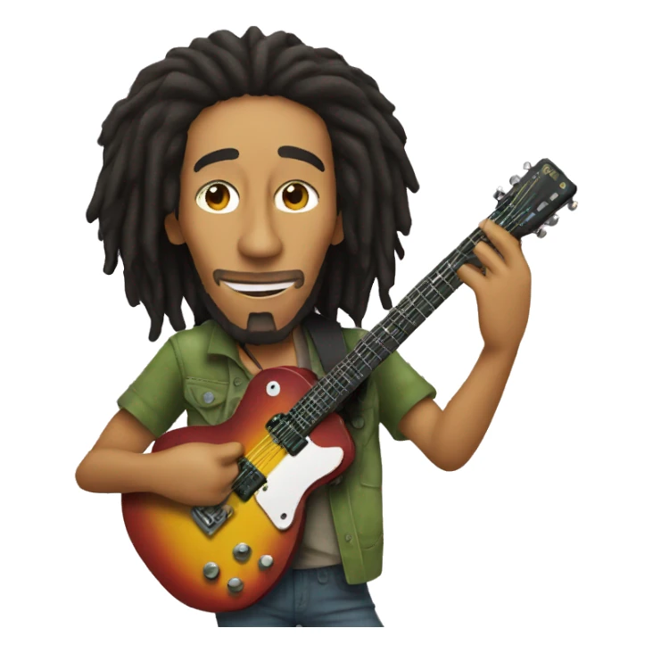 Bob marley with guitar sticker