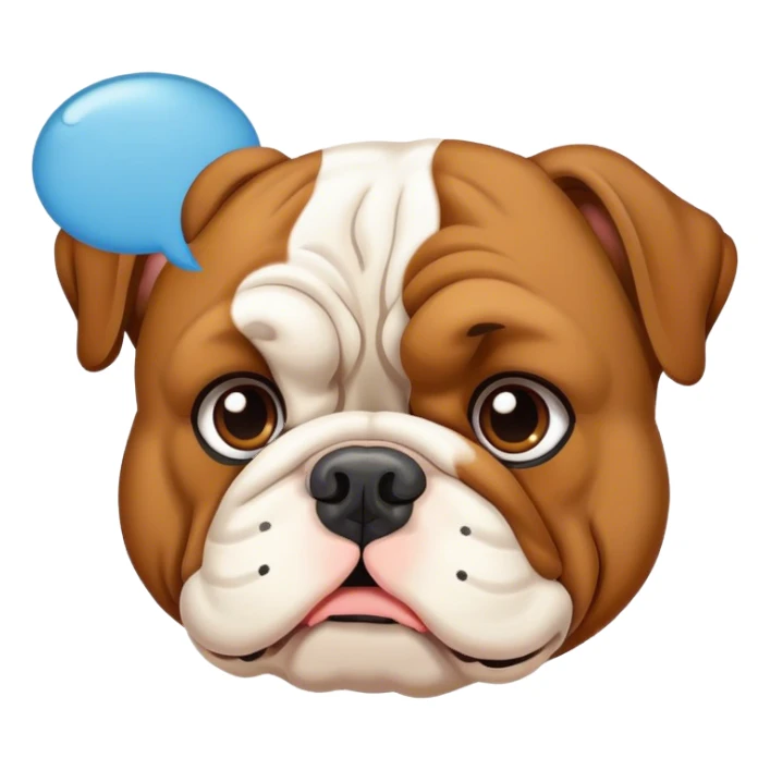 Bulldog with a thought bubble  sticker