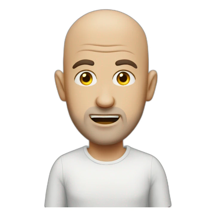 bald jewish man with agressive face sticker