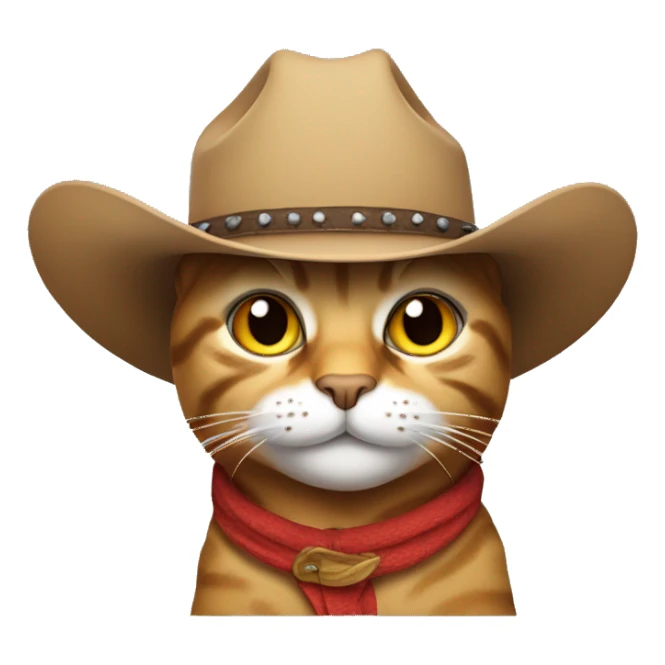 cat in a cowboy hat sticker