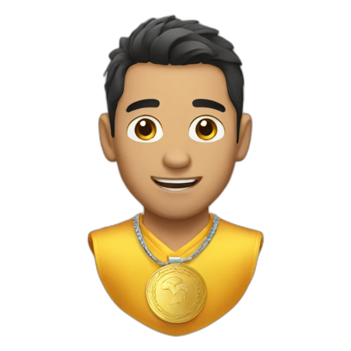 Chico con medalla sticker