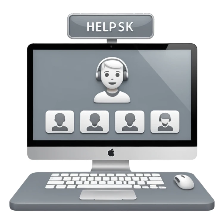 a desktop interface of help desk sticker