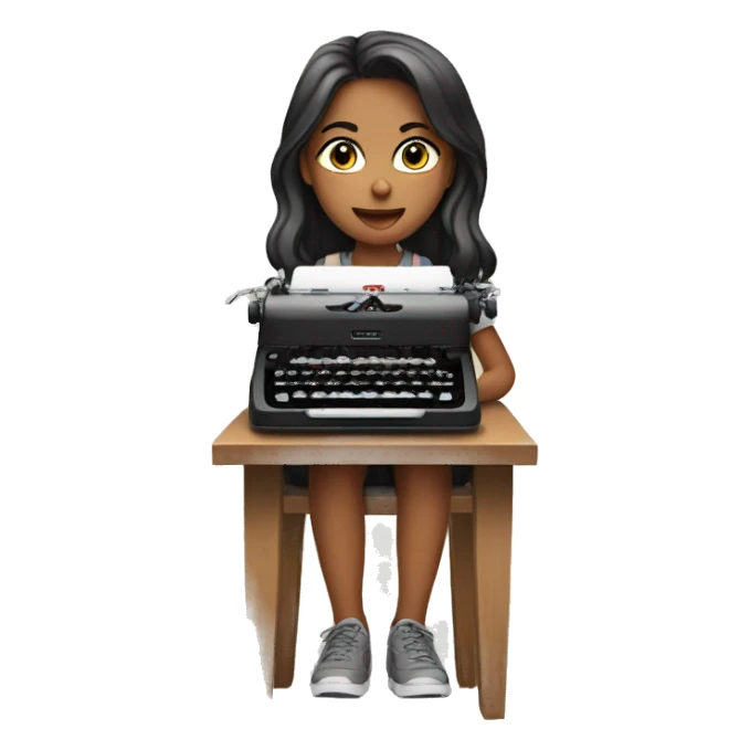 Girl with typewriter sticker