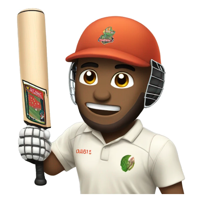 A cricket player holding bat  sticker