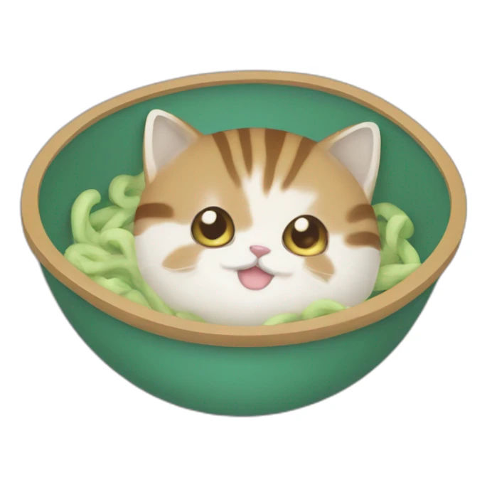 Chat dans un bol de nouille sticker
