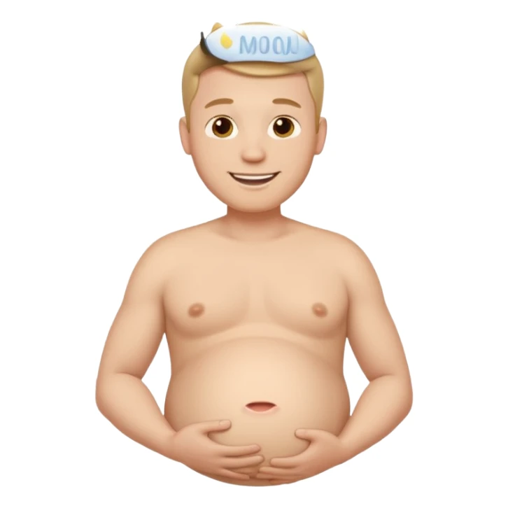 Make a man with a pregnant belly sticker