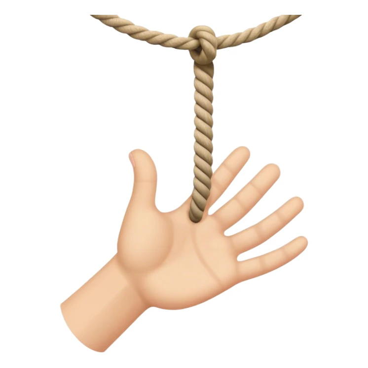 hand letting go a rope fall sticker