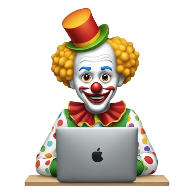 clown at the computer sticker
