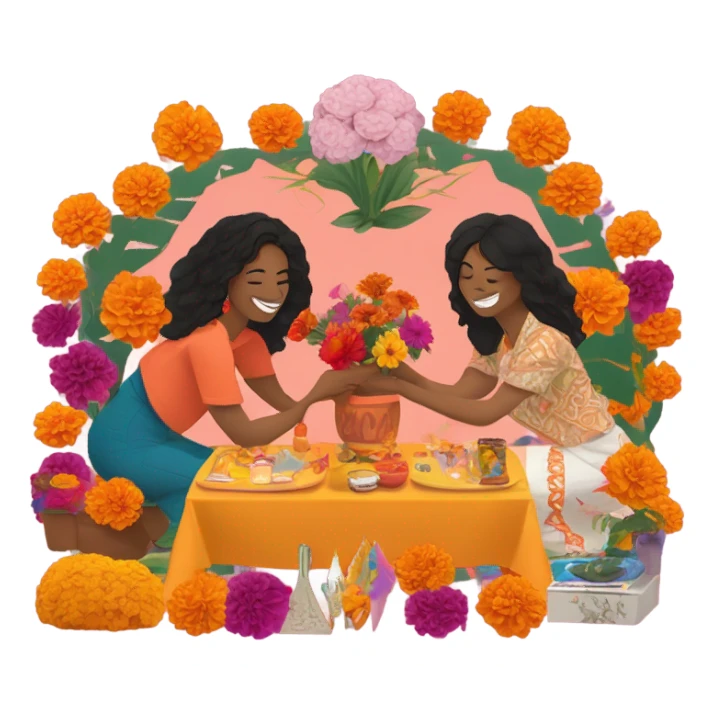 two besties making an ofrenda sticker