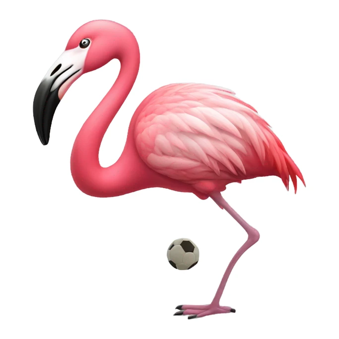Flamingo playing soccer sticker