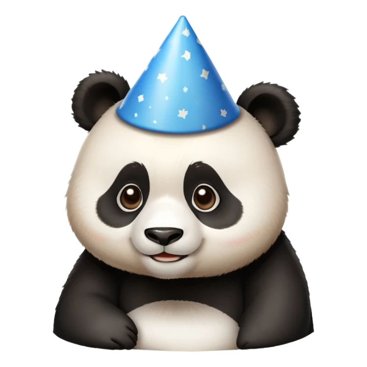 panda with blue birthday hat sticker