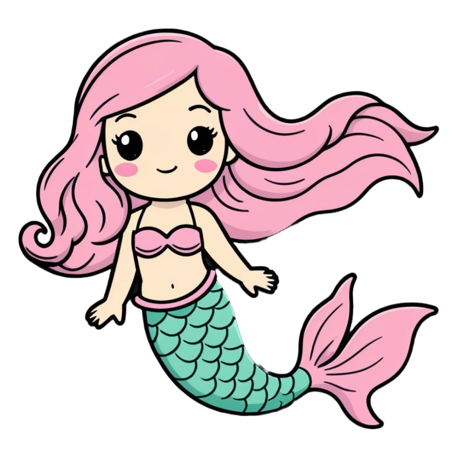 mermaid pink sticker