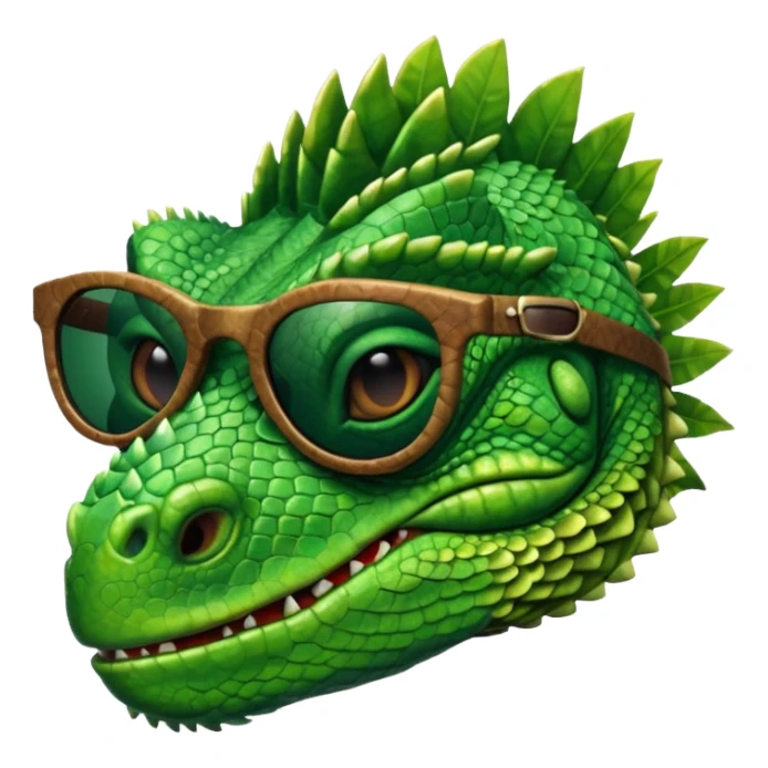 capitalist iguana head with sunglasses sticker
