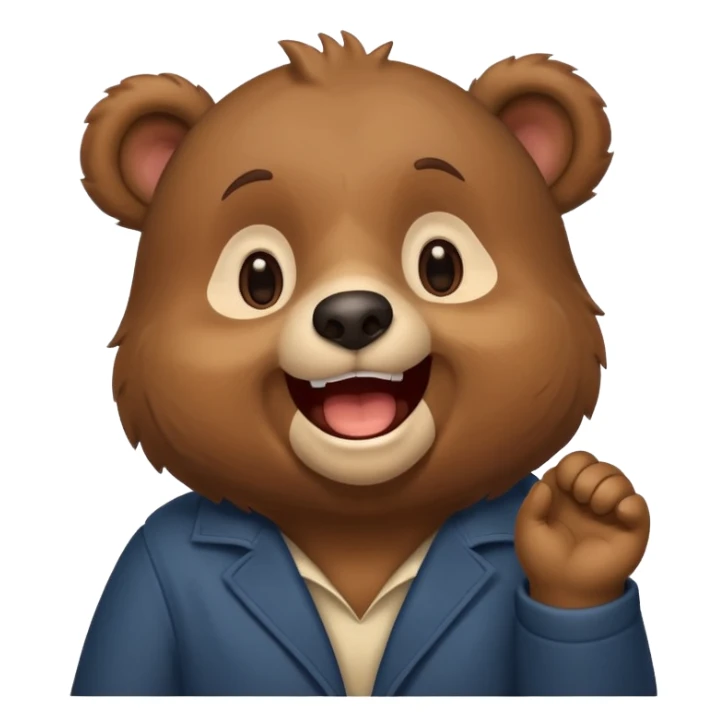happy bear cute singing sticker