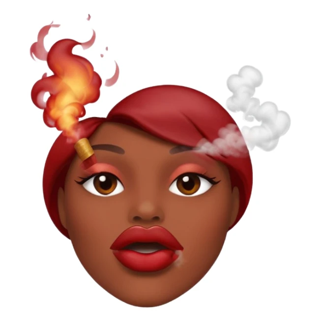 lips blowing smoke sticker