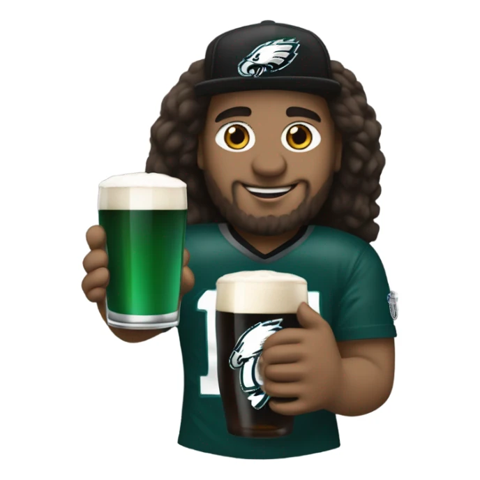Philadelphia eagles fan drinking a Guinness sticker