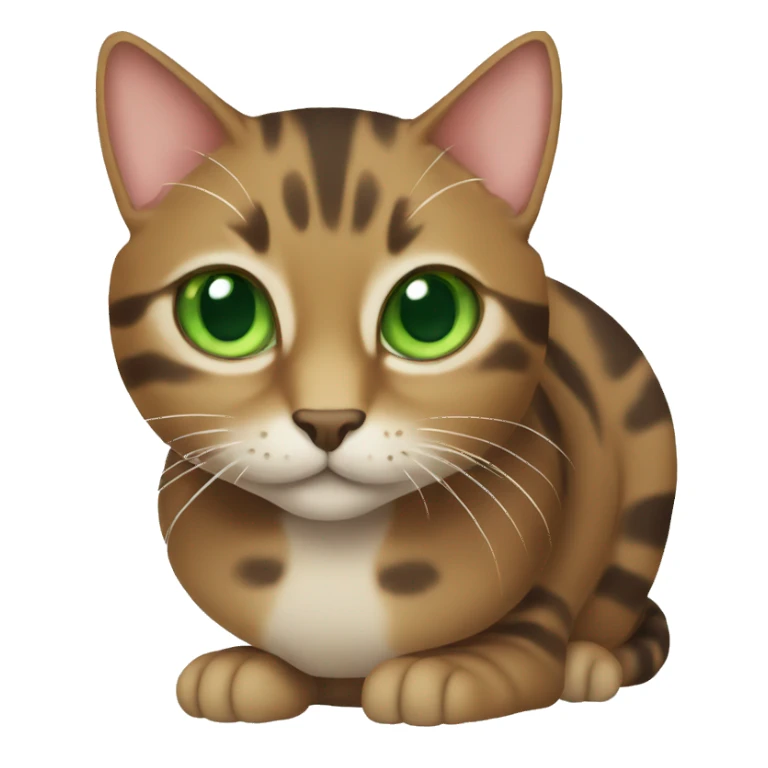 Tabby brown cat with green eyes  sticker