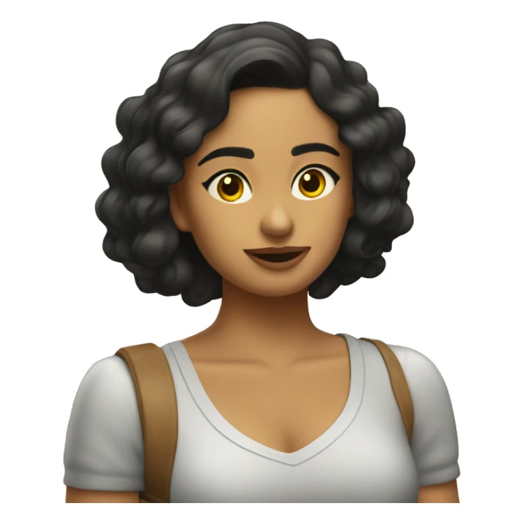 chica morena con ondas  sticker