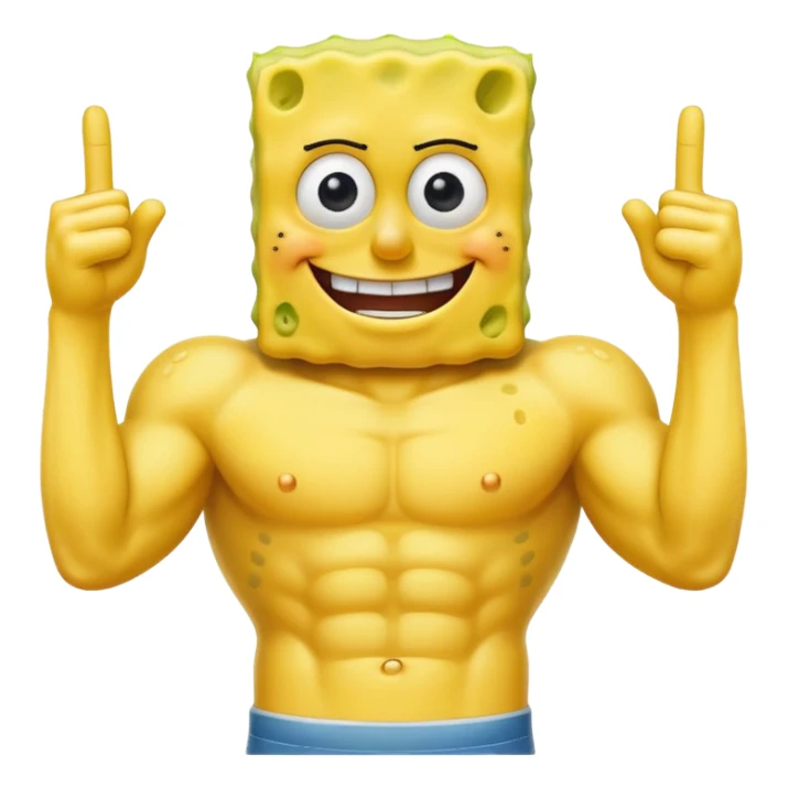 Make buff SpongeBob sticker