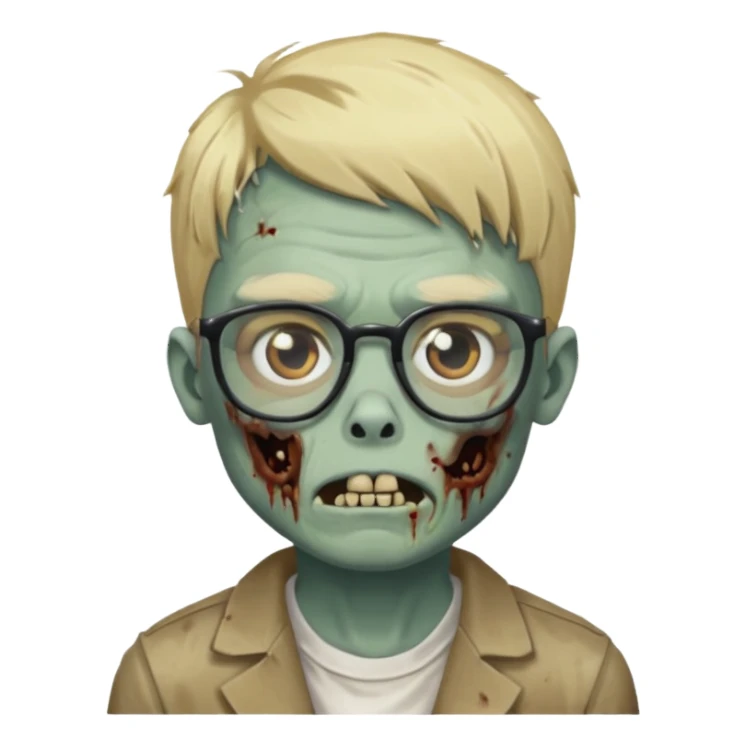 Zombie boy blonde with glasses pfp sticker