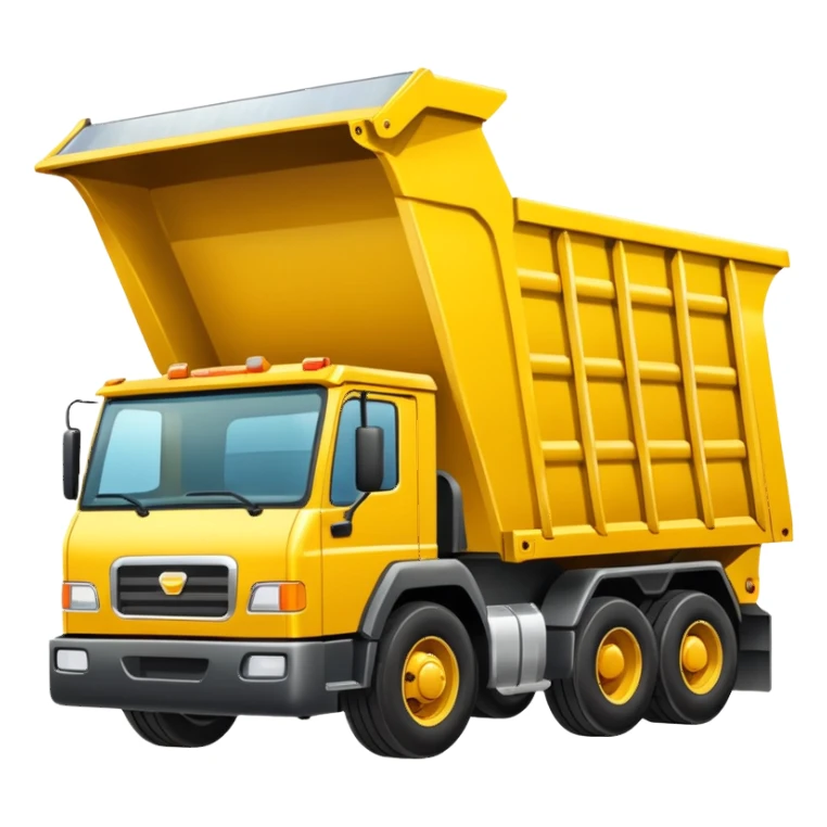 Draw a yellow dump truck with an open bed sticker