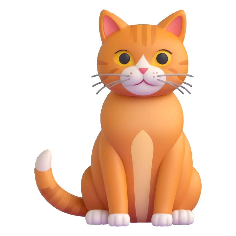 full body ginger cat in sitting position sticker