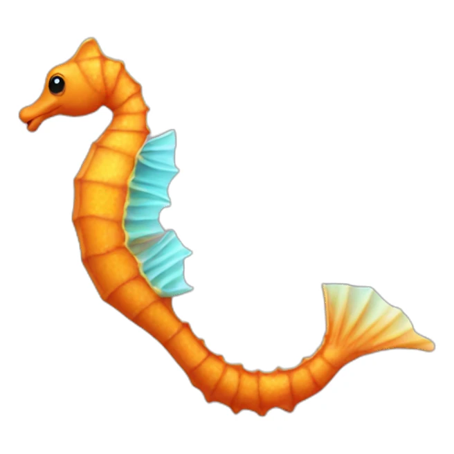 orange seahorse sticker
