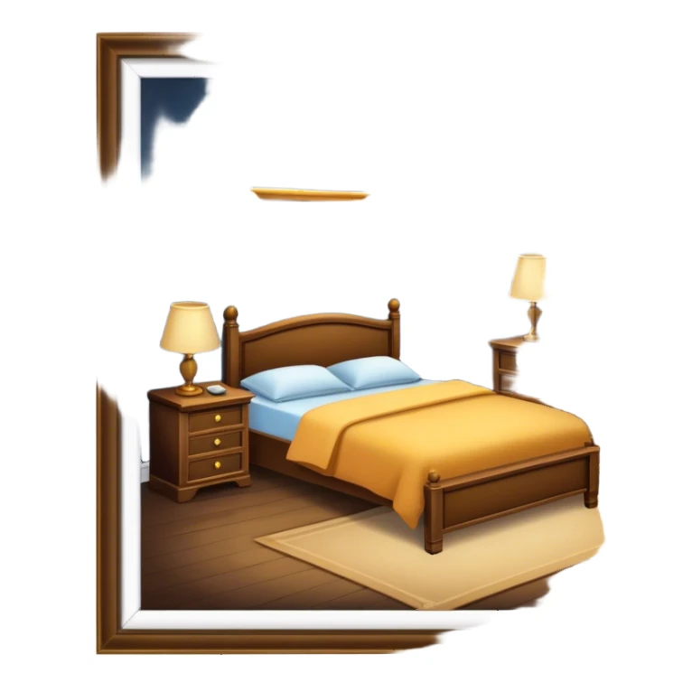 A dimly lit bedroom.  sticker