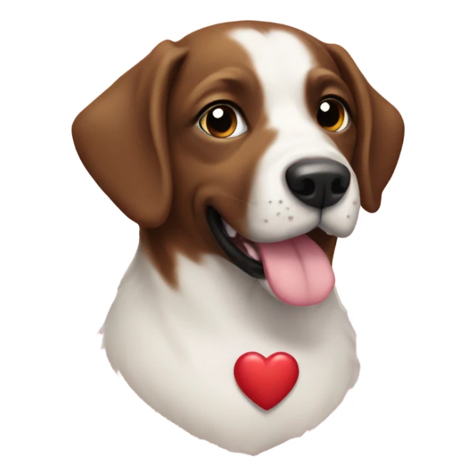 Dog love heart sticker