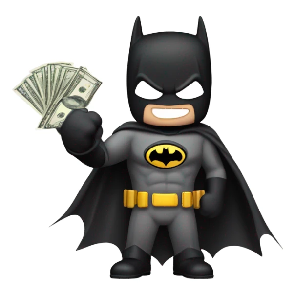 Batman offering money facing left sticker