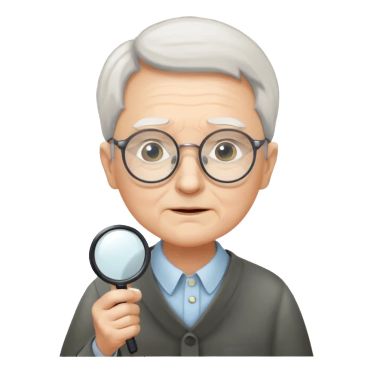 Elder + magnifier, Library Visitor. sticker