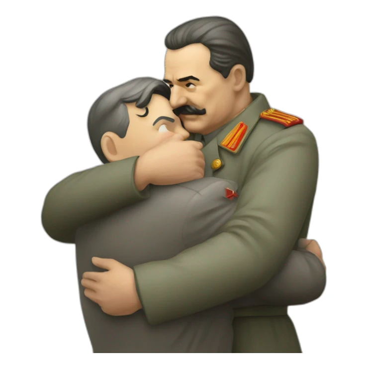 stalin hugs lenin from bihind sticker