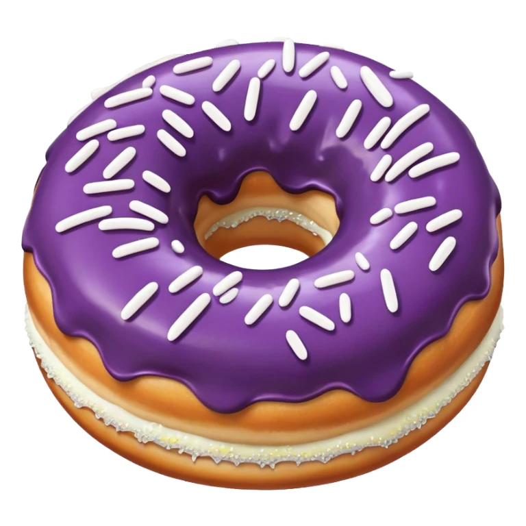 purple donut with white sprinkles sticker