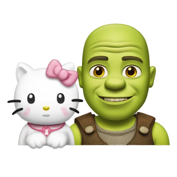 Shrek and hello kitty  sticker
