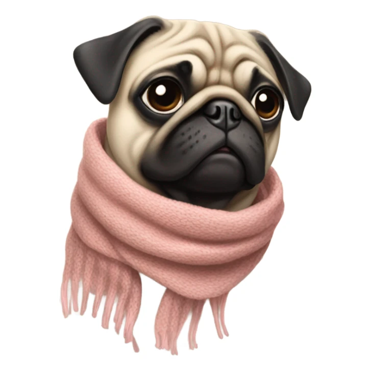 Pug with a scarf that says Brooklyn  sticker