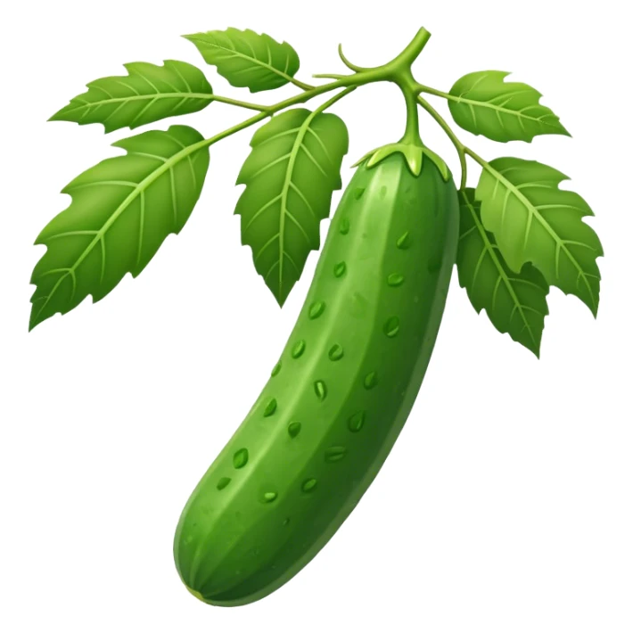 cucumber hangs on a palm branch sticker